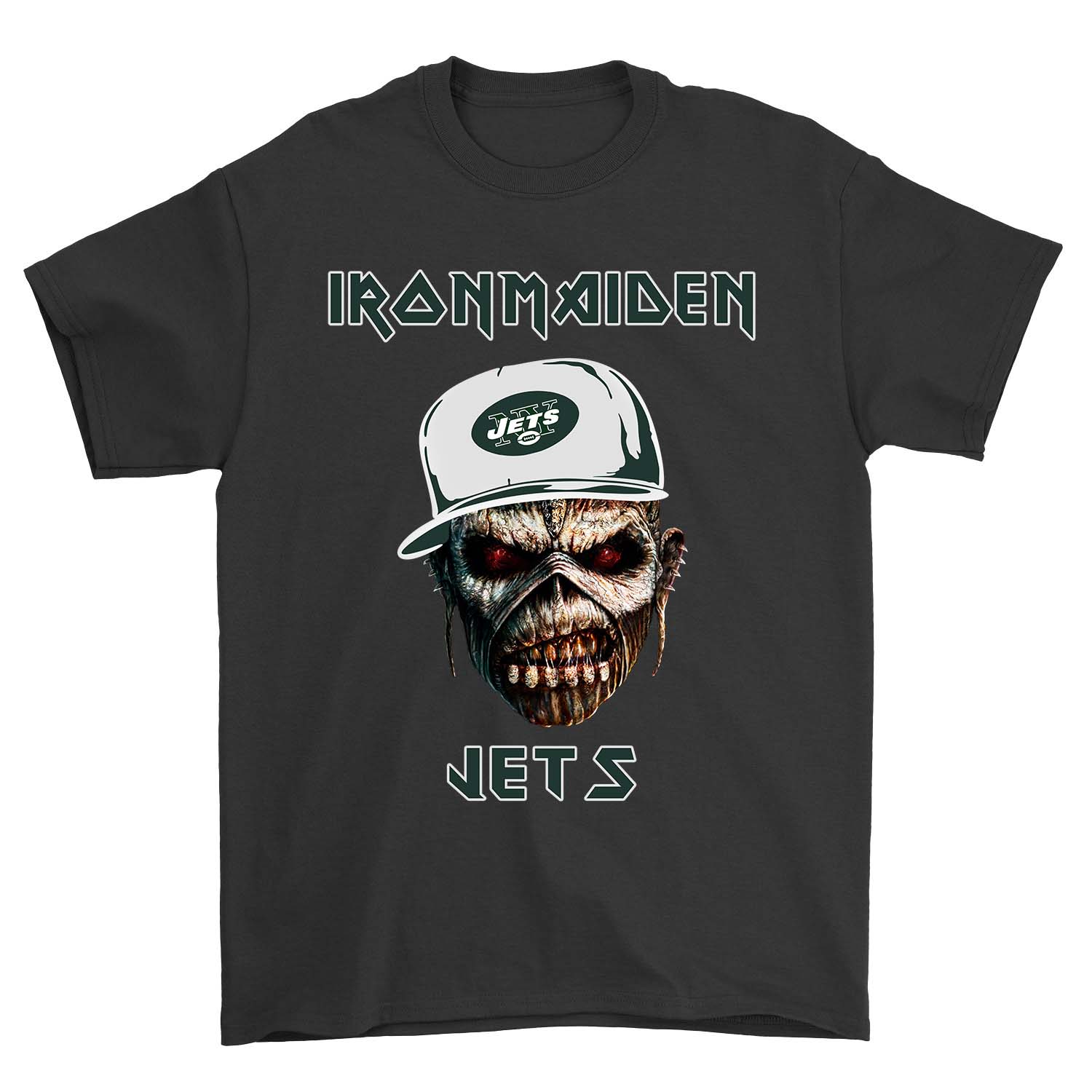 New York Jets "iron Maiden" Rock & Roll T-Shirt New York Jets "iron Maiden" Rock & Roll T-Shirt
